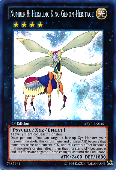 Number 8: Heraldic King Genom-Heritage, Abyss Rising Sneak Peek Participation Card · ABYR-EN045