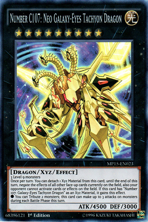 Number C107: Neo Galaxy-Eyes Tachyon Dragon, 2015 Mega-Tin Mega Pack · MP15-EN023