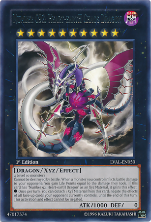 Number C92: Heart-eartH Chaos Dragon, Legacy of the Valiant Sneak Peek Participation Card · LVAL-EN050