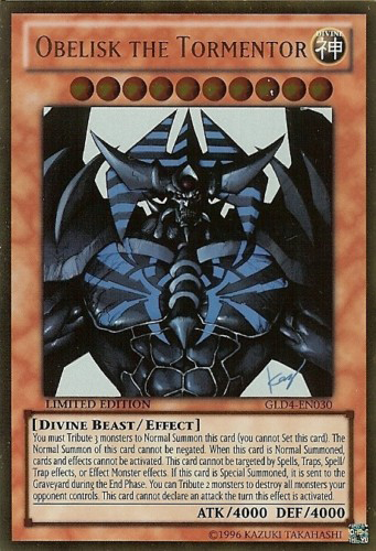 Obelisk the Tormentor, Gold Series 4: Pyramids Edition · GLD4-EN030