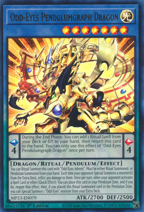 Odd-Eyes Pendulumgraph Dragon, 25th Anniversary Tin: Dueling Heroes Mega Pack · MP23-EN079