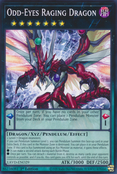 Odd-Eyes Raging Dragon, Legendary Arc-V Decks · LAVD-ENO29