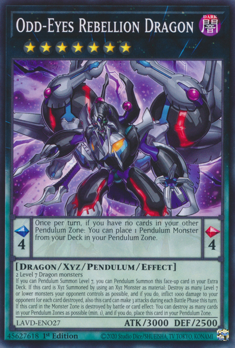 Odd-Eyes Rebellion Dragon, Legendary Arc-V Decks · LAVD-ENO27