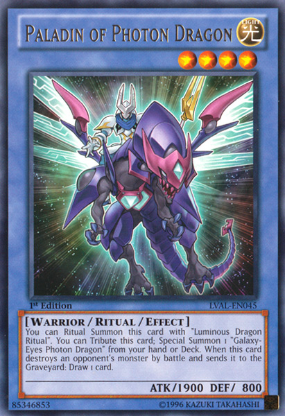 Paladin of Photon Dragon, Legacy of the Valiant Sneak Peek Participation Card · LVAL-EN045