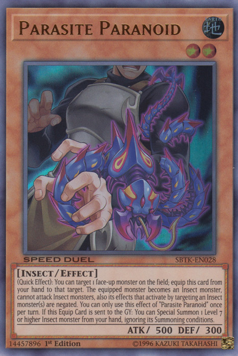 Parasite Paranoid, Speed Duel: Trials of the Kingdom Sneak Peek participation cards · SBTK-EN028