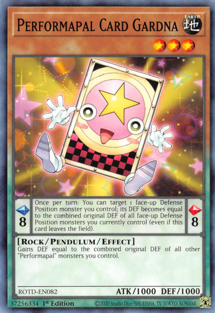 Performapal Card Gardna, Rise of the Duelist Premiere! promotional card · ROTD-EN082