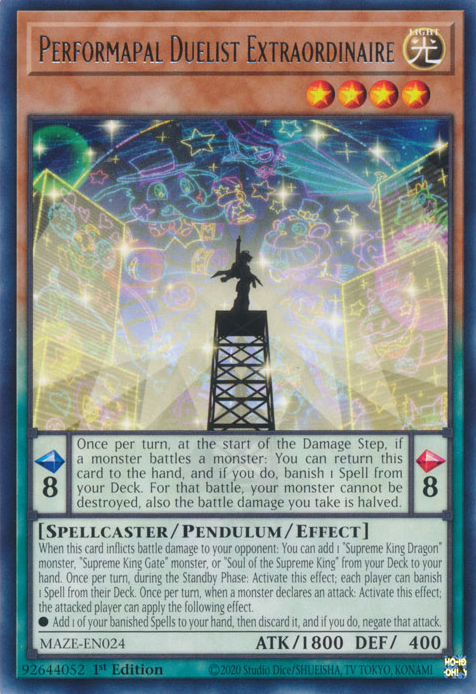 Performapal Duelist Extraordinaire, Maze of Memories · MAZE-EN024