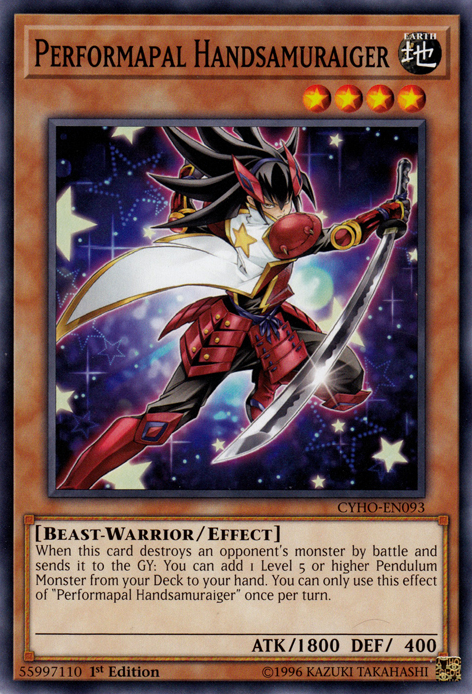 Performapal Handsamuraiger, Cybernetic Horizon Sneak Peek Participation Card · CYHO-EN093