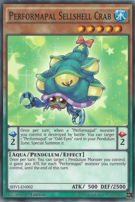 Performapal Sellshell Crab, Shining Victories Sneak Peek Participation Card · SHVI-EN002