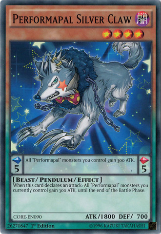 Performapal Silver Claw, Clash of Rebellions Sneak Peek Participation Card · CORE-EN090