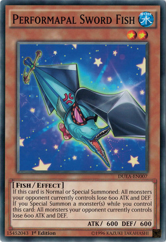 Performapal Sword Fish, Duelist Alliance Sneak Peek Participation Card · DUEA-EN007