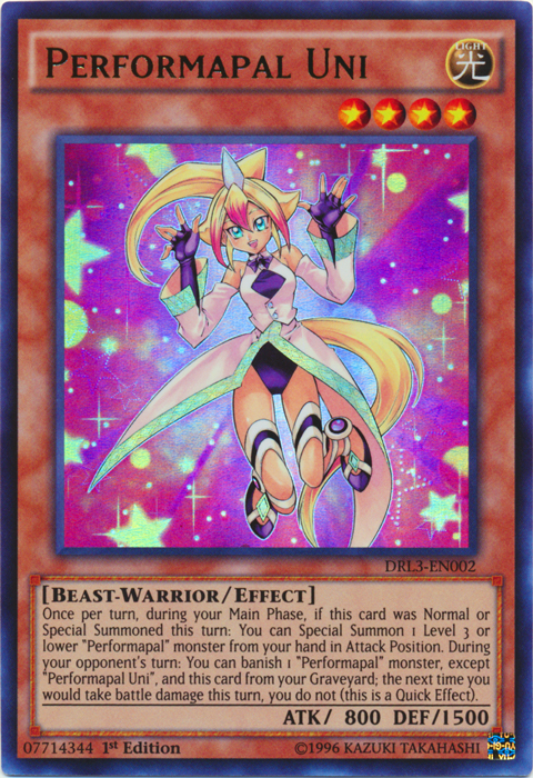 Performapal Uni, Dragons of Legend: Unleashed · DRL3-EN002