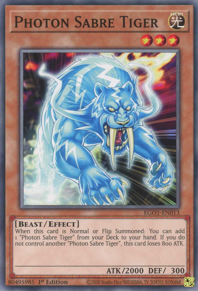 Photon Sabre Tiger, Egyptian God Deck: Obelisk the Tormentor · EGO1-EN013