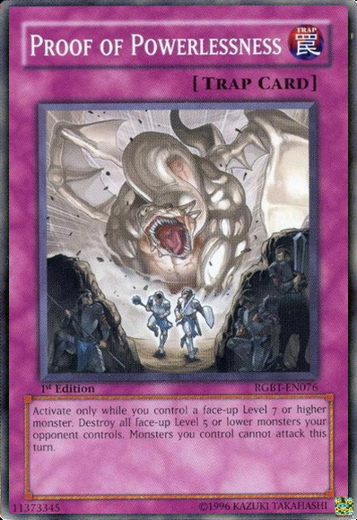 Proof of Powerlessness, Duelist Pack Collection Tin 2009 · RGBT-EN076