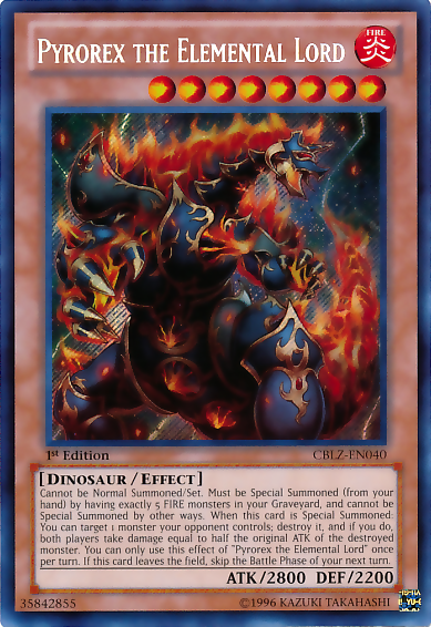Pyrorex the Elemental Lord, Cosmo Blazer Sneak Peek Participation Card · CBLZ-EN040