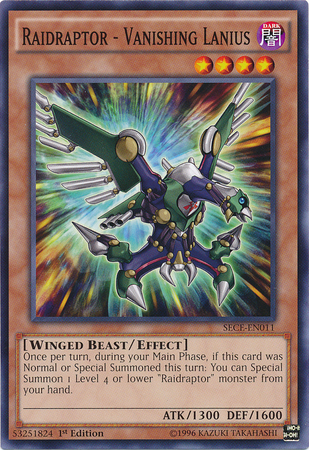 Raidraptor - Vanishing Lanius, Secrets of Eternity Sneak Peek Participation Card · SECE-EN011