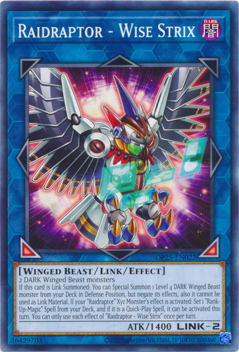 Raidraptor - Wise Strix, OTS Tournament Pack 25 · OP25-EN022