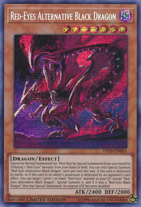 Red-Eyes Alternative Black Dragon, 2019 Gold Sarcophagus Tin · TN19-EN005
