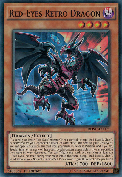 Red-Eyes Retro Dragon, Breakers of Shadow Sneak Peek Participation Card · BOSH-EN095