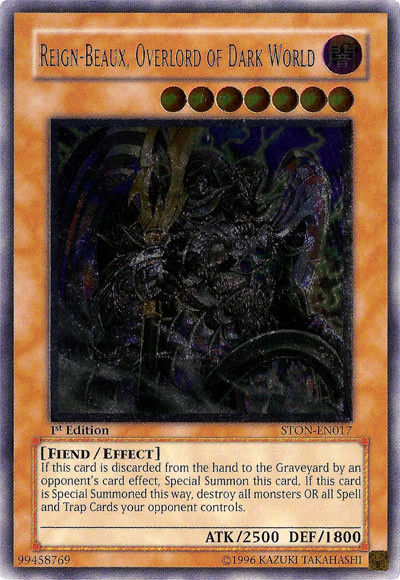 Reign-Beaux, Overlord of Dark World, Strike of Neos Sneak Peek Participation Card · STON-EN017