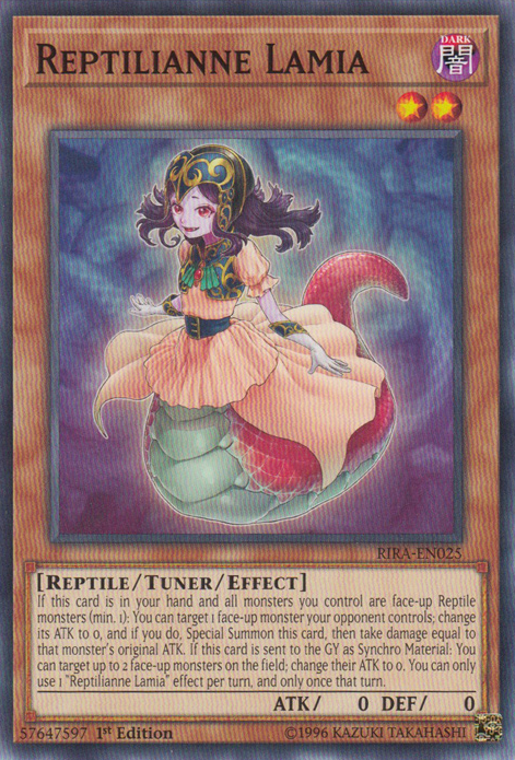 Reptilianne Lamia, Rising Rampage Sneak Peek Participation Card · RIRA-EN025