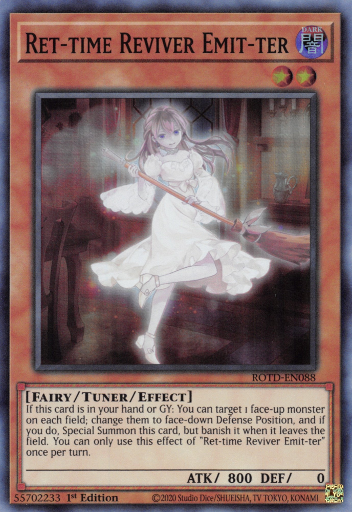 Ret-time Reviver Emit-ter, Rise of the Duelist Premiere! promotional card · ROTD-EN088