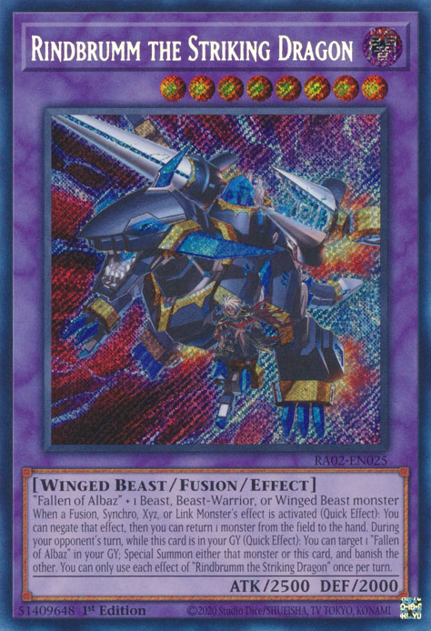 Rindbrumm the Striking Dragon, 25th Anniversary Rarity Collection II · RA02-EN025