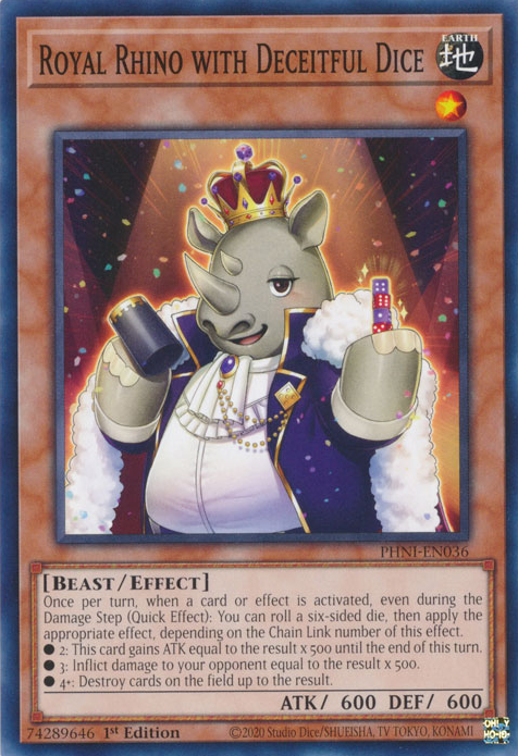 Royal Rhino with Deceitful Dice, Phantom Nightmare · PHNI-EN036
