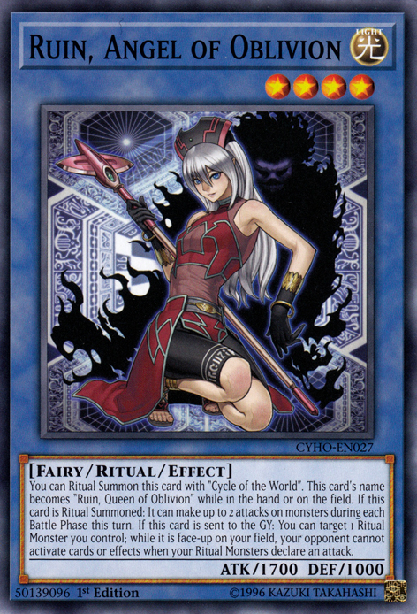 Ruin, Angel of Oblivion, Cybernetic Horizon Sneak Peek Participation Card · CYHO-EN027