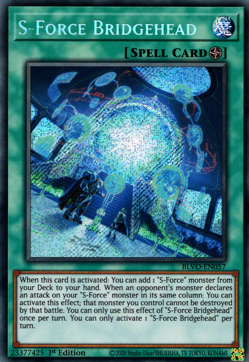 S-Force Bridgehead, Blazing Vortex Premiere! promotional card · BLVO-EN057