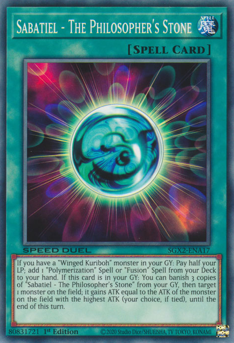 Sabatiel - The Philosopher's Stone, Speed Duel GX: Midterm Paradox · SGX2-ENA17