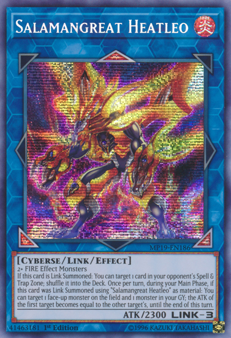 Salamangreat Heatleo, 2019 Gold Sarcophagus Tin Mega Pack · MP19-EN186
