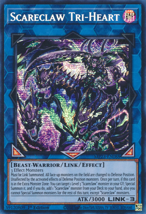 Scareclaw Tri-Heart, 25th Anniversary Tin: Dueling Heroes Mega Pack · MP23-EN088