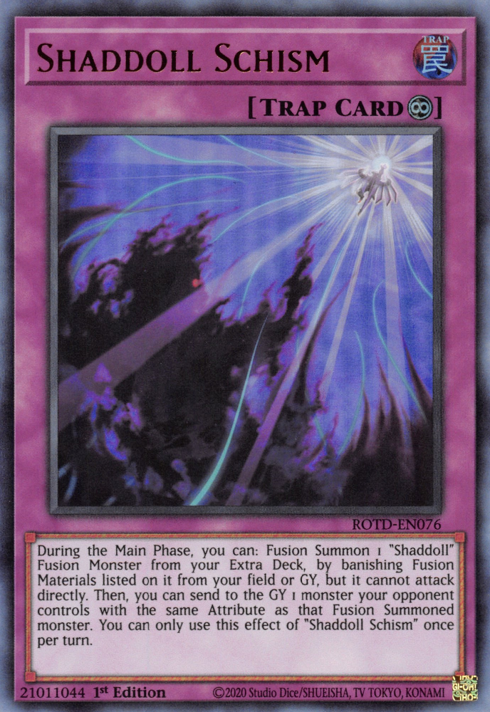 Shaddoll Schism, Rise of the Duelist Premiere! promotional card · ROTD-EN076
