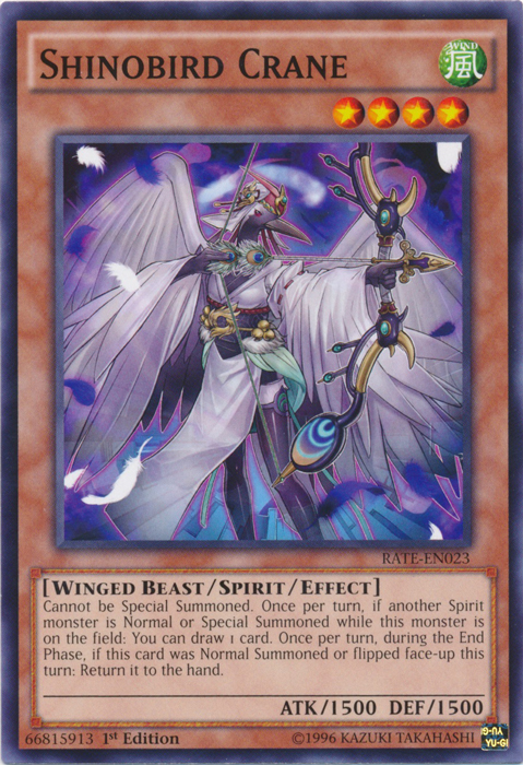 Shinobird Crane, Raging Tempest Sneak Peek Participation Card · RATE-EN023