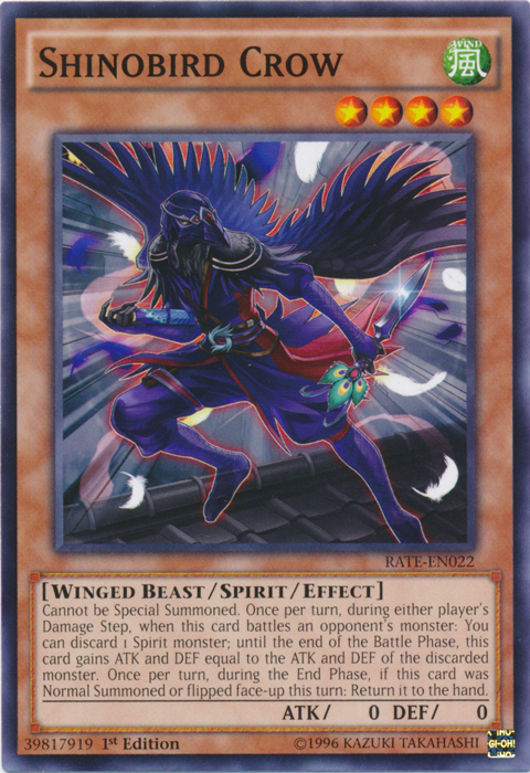 Shinobird Crow, Raging Tempest Sneak Peek Participation Card · RATE-EN022