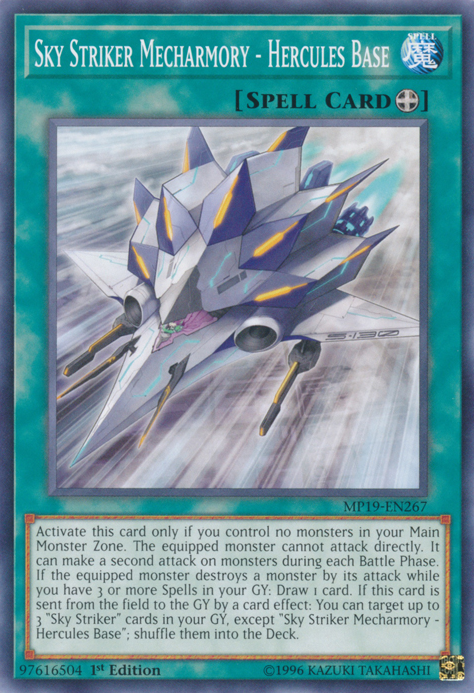Sky Striker Mecharmory - Hercules Base, 2019 Gold Sarcophagus Tin Mega Pack · MP19-EN267