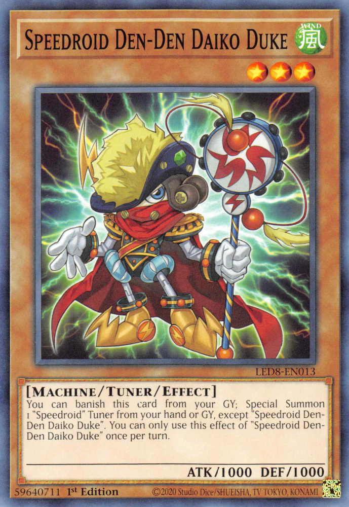 Speedroid Den-Den Daiko Duke, Legendary Duelists: Synchro Storm · LED8-EN013