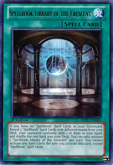 Spellbook Library of the Crescent, Return of the Duelist Sneak Peek Participation Card · REDU-EN087