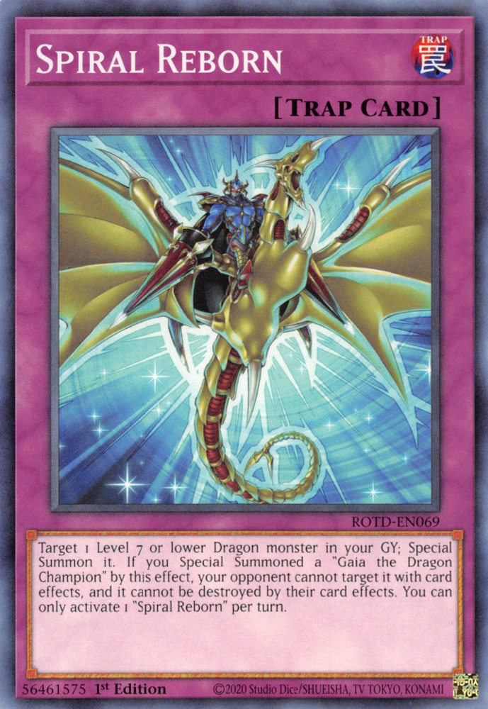 Spiral Reborn, Rise of the Duelist Premiere! promotional card · ROTD-EN069