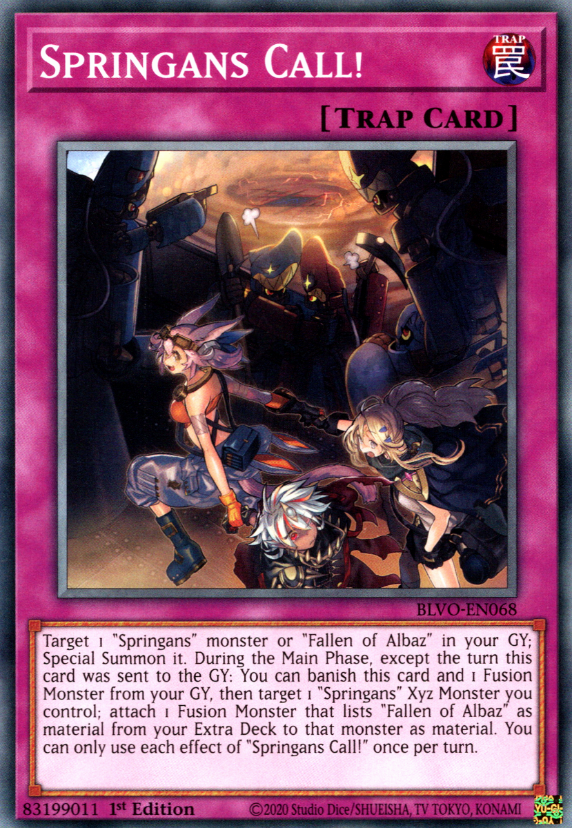 Springans Call!, Blazing Vortex Premiere! promotional card · BLVO-EN068