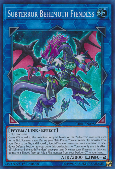 Subterror Behemoth Fiendess, Circuit Break Sneak Peek Participation Card · CIBR-EN098