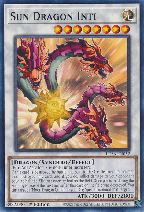 Sun Dragon Inti, Legendary Duelists: Season 3 · LDS3-EN052