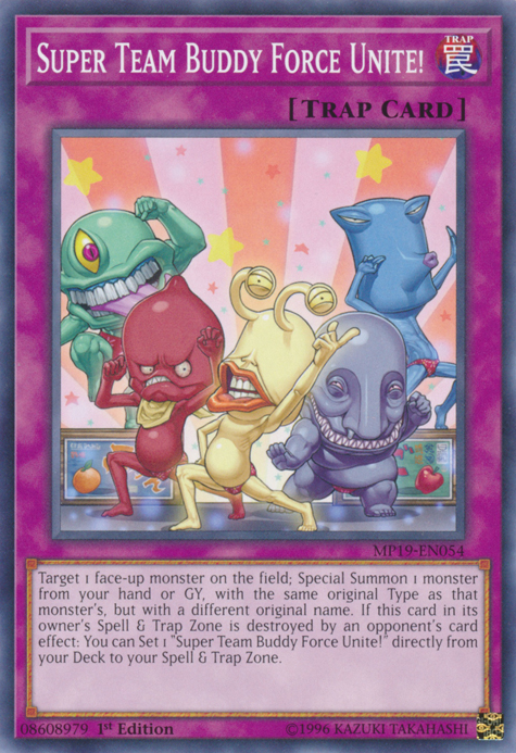 Super Team Buddy Force Unite!, 2019 Gold Sarcophagus Tin Mega Pack · MP19-EN054