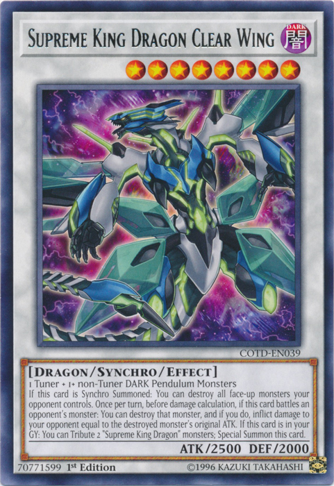 Supreme King Dragon Clear Wing, Code of the Duelist Sneak Peek Participation Card · COTD-EN039