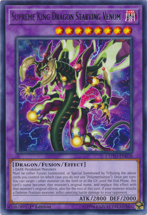 Supreme King Dragon Starving Venom, Code of the Duelist Sneak Peek Participation Card · COTD-EN038