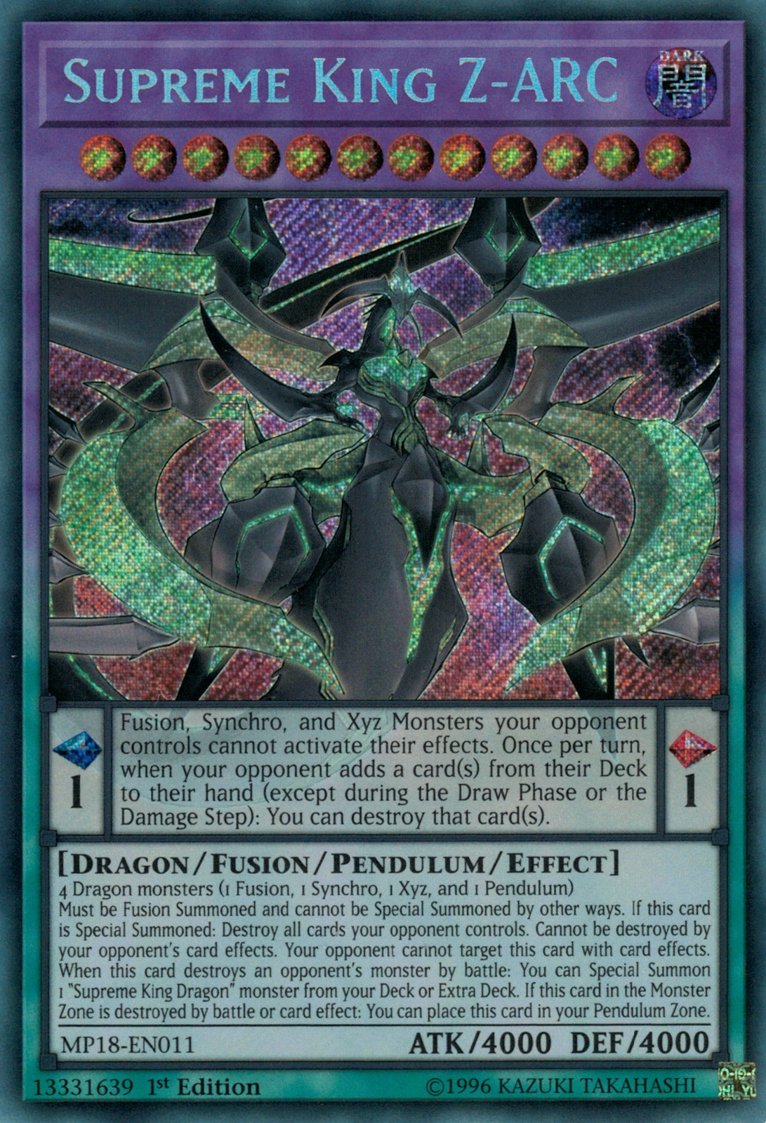 Supreme King Z-ARC, 2018 Mega-Tin Mega Pack · MP18-EN011