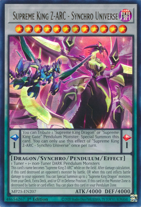 Supreme King Z-ARC - Synchro Universe, 2025 Mega-Pack Tin · MP25-EN207