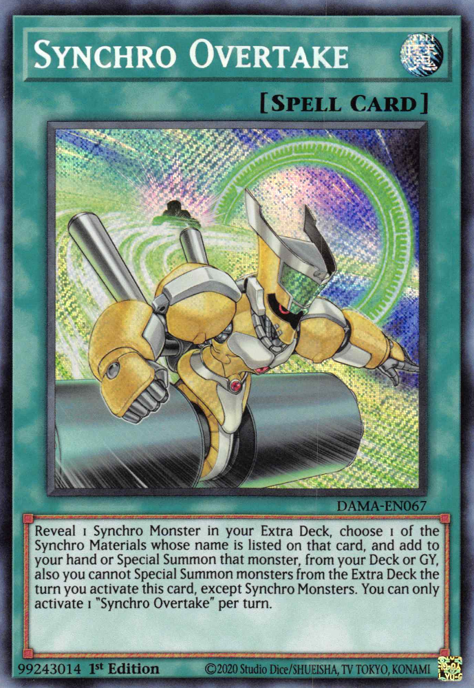 Synchro Overtake, Dawn of Majesty Premiere! promotional card · DAMA-EN067