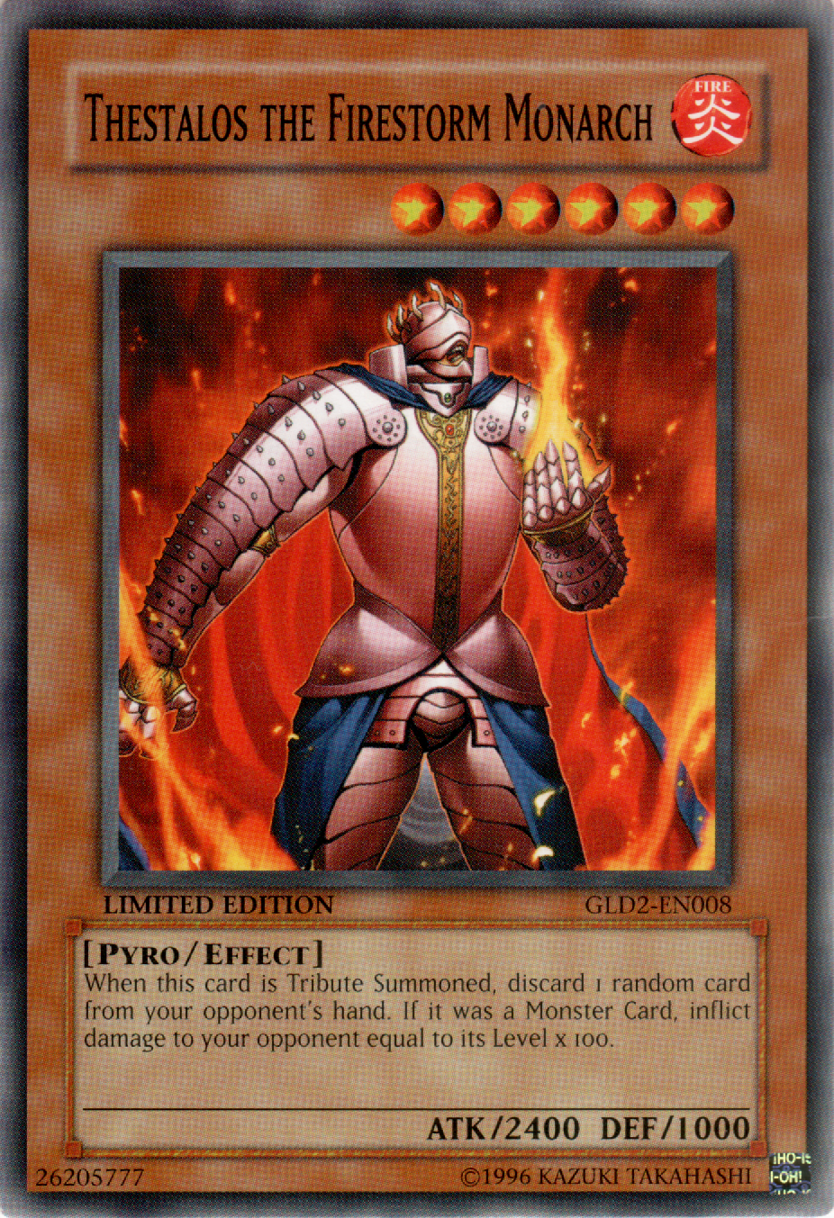 Thestalos the Firestorm Monarch, Gold Series 2009 · GLD2-EN008